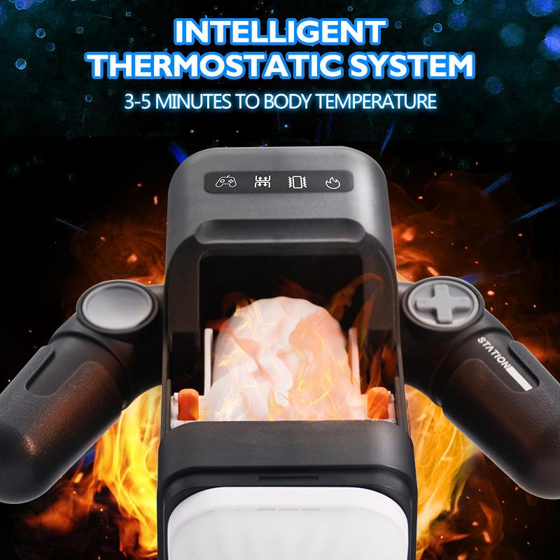 Automatic Thrusting Vibrating with Heating Masturbation for Men Real Vagina Blowjob Male Masturbators