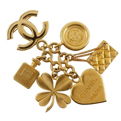 Chanel Ikonvedhæng Broche vintage COCO Mærke Forgyldt Guld 74,2g Kvinder Brugt