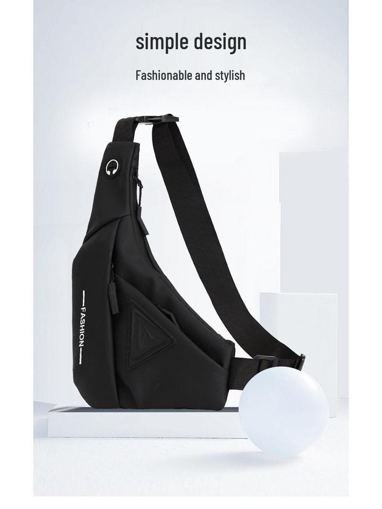 Men's Cross-Body Chest Bag: New Style, Water-Repellent, Travel-Ready, Multifunctional, Single-Shoulder Backpack.
