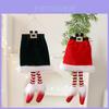 Christmas Tree Decor With Green Elf Legs Fabric For Holiday Festivities