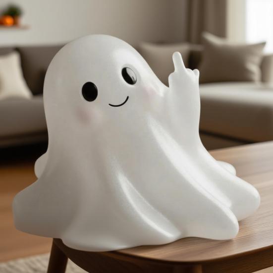 Zlobivý duch dekorace Halloweenská figurka ducha Pryskyřičné řemesla s dráždivými pózami Strašidelně roztomilé stolní ozdoby pro večírky