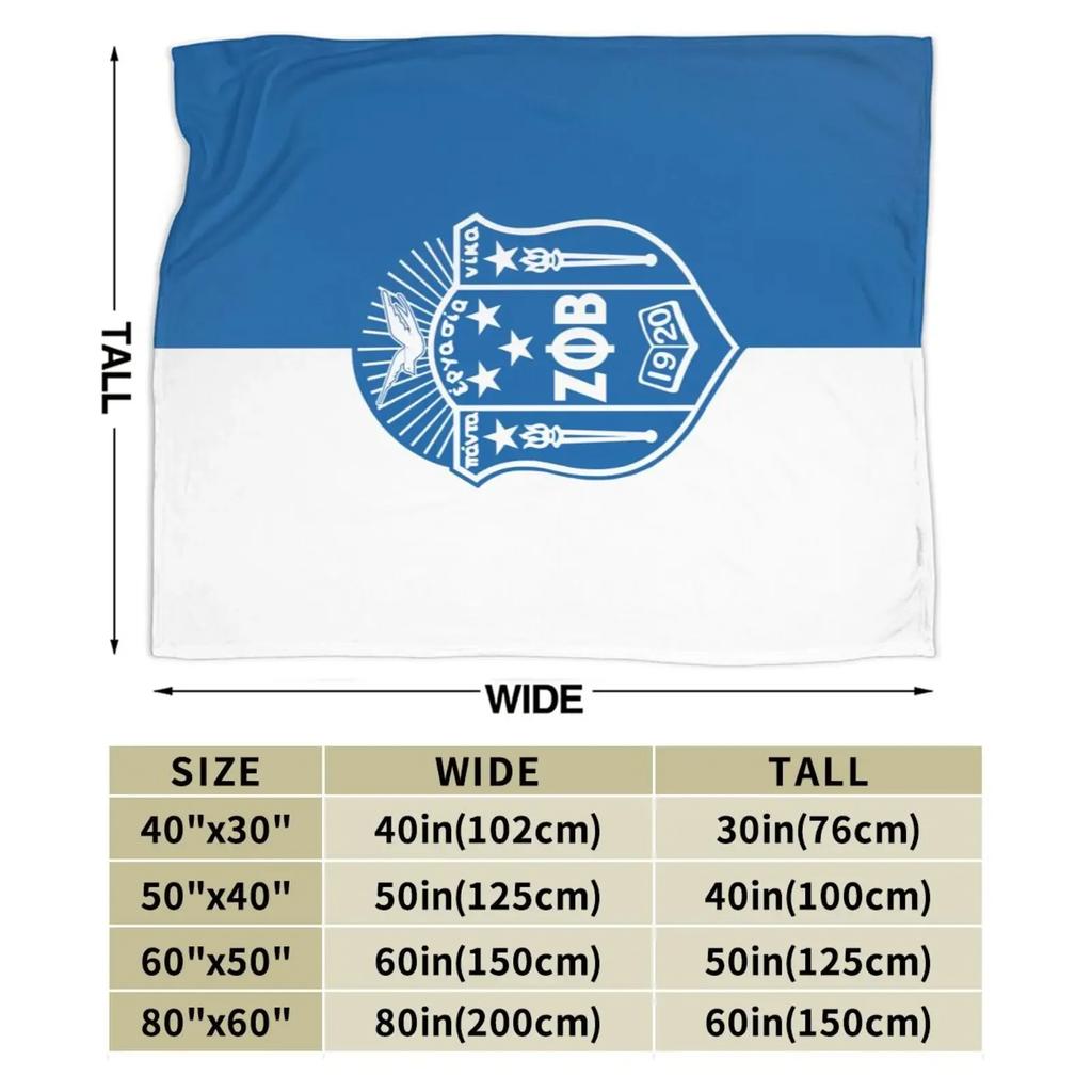 3D Print Zeta ZPB Phi Beta Blanket Soft Sofa Cover Throw Blanket Fleece Tapestry Warm Bed Blankets for Bedroom Couch