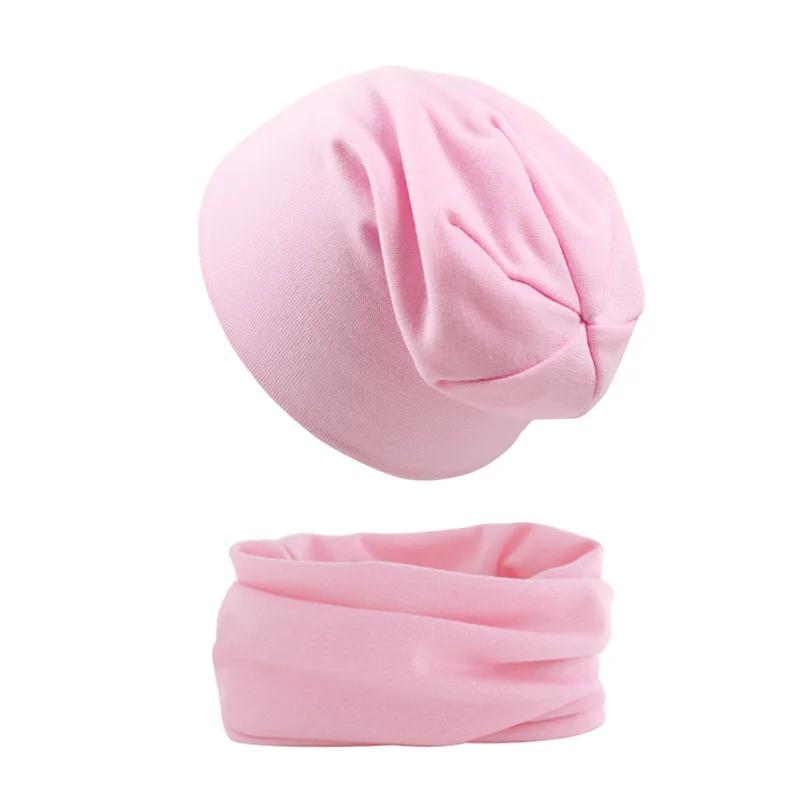 2pcs New Baby Hat Scarf Set Boys Girls Hip Hop Cap Autumn Winter Soft Elastic Beanie Hats Cotton Newborn Bonnet Warm Accessories