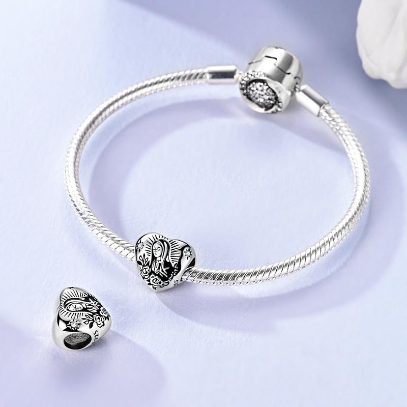 Charms Copper Original Cross Angel Virgin Mary Bible Charm Beads Pendant Fit Bracelet Diy Woman Jewelry Making