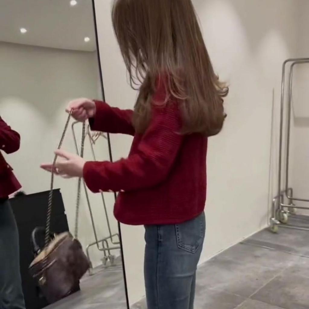 Spring Short Tweed Jacket French Style Round Neck Fashionable Petite Coat