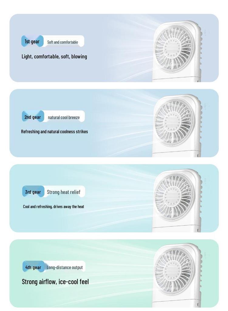 Dual-Use Portable Folding Neck Fan: Handheld, Desktop, Low Noise, Strong Wind, Outdoor-Friendly.
