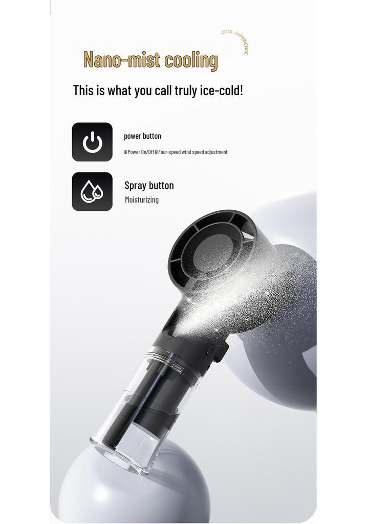 New F1 Spray Fan: Portable USB-Charged, Hydrating Humidifying Fan for Desktop or Outdoor Use