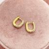 Hot Sale 18k Gold Plated Waterproof Cubic Zirconia Small Hoop Earrings for Women