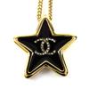 Excellent Necklace Crystal COCO Mark Star Gold Women ABG573 D25K Used