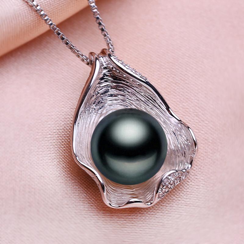 

SENIKO 10-11 мм пресноводное жемчужное ожерелье с фианитом, модное дизайнерское ожерелье для женщин чёрный