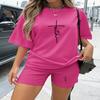 Women's Casual Faith Cross Letter Pattern T-Shirt Short Sleeve Shorts Set