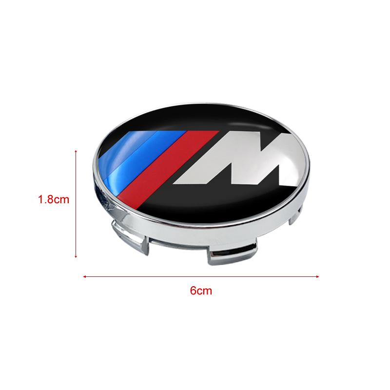4PCS 60mm M LOGO Emblem Car Rim Cover Decal Tire Wheel Center Hub Cap Cover Auto Accessories for BMW X1 X3 X4 X5 E46 E90 F20 E60 E39 F10 M2 M3 M5