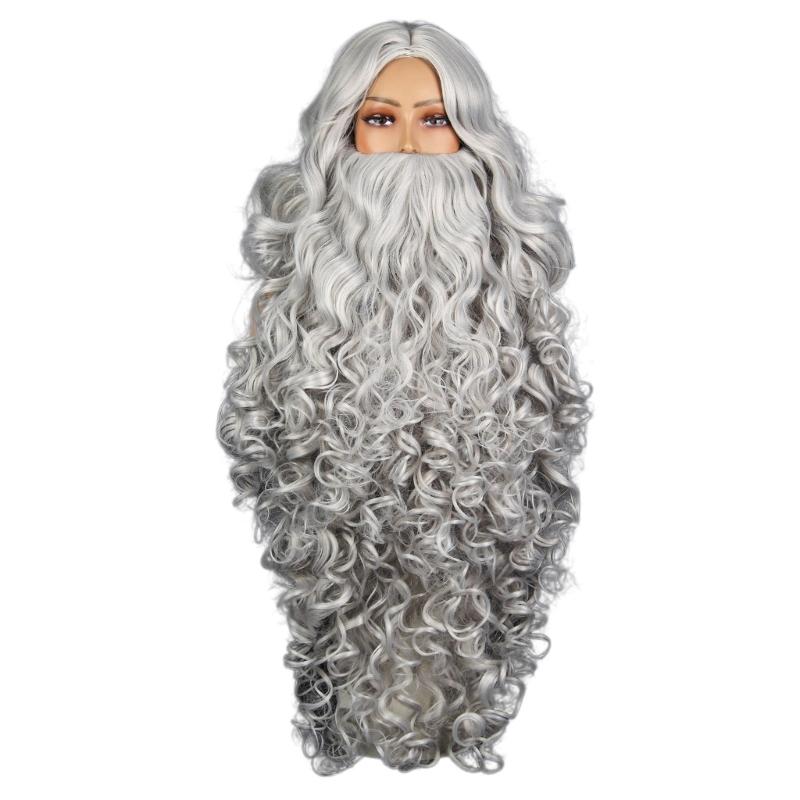 Santa Fancy Dress Costume Santa Clauses Wig and Beard Set for Cosplay Christmas