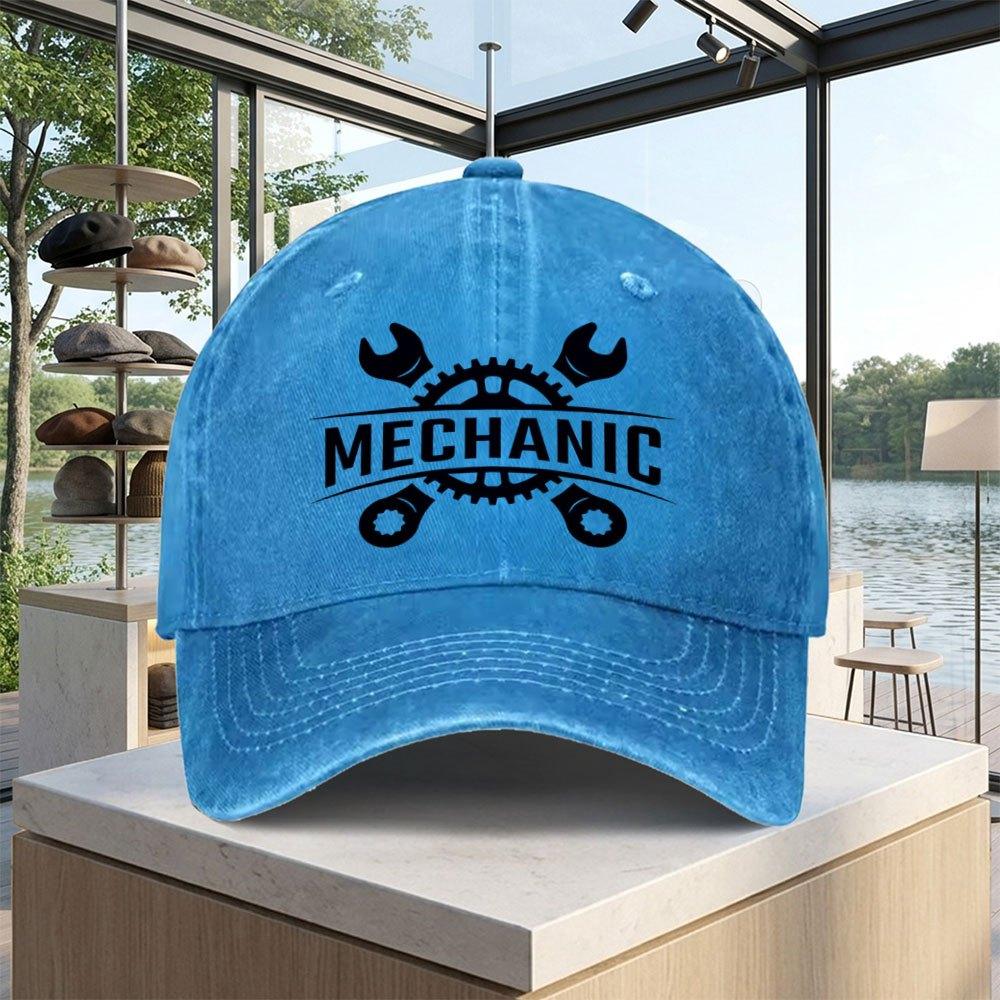 Unisex MECHANIC Baseball Cap Running Hat Sun Hat Suitable for Golf Driving Fishing Outdoor Sports