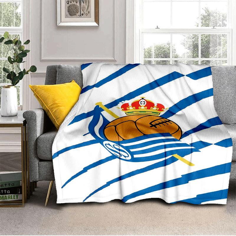 Real Sociedad Blanket Outdoor Flannel Blanket for Camping, Hiking, Garden Parties, Picnic Essentials,gift for family and friends