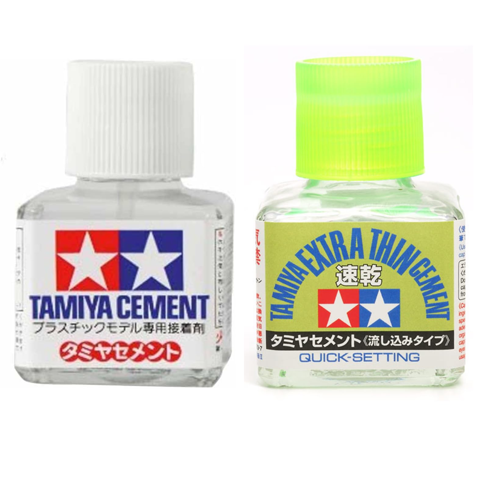 Tamiya Plastic Model Cement Standard and Fast-Drying Pouring Types 40ml x 2 Bottles