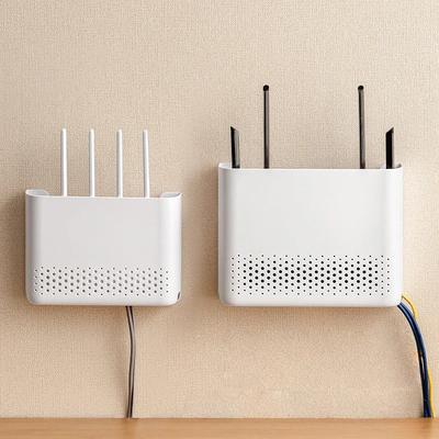 Wireless Router Storage Box Punch-Free Wall-Mounted Wifi Router Holder Storage Shelf Space-Saving for Living Room