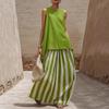 Women's Summer Sleeveless Top and Wide Leg Pants Set Cotton Linen Casual Two Piece Outfit Comfortable Loose Fit Lightweight