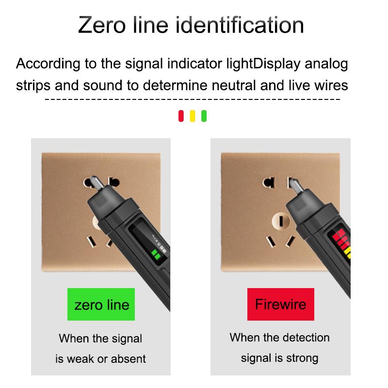 Color Screen Voltage Indicator Electric Voltage Test Pen Non-contact Voltage Detector Voltage Tester Sound Light Alarm
