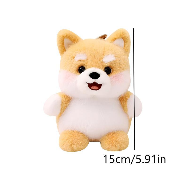 Cute Dog Plush Keychain Cartoon Stuffed Animal Puppy Charm Bag Pendant Backpack Hanging Decoration Key Holder Gifts