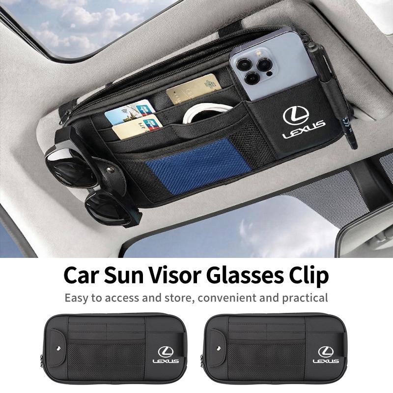 Car Sun Visor Organizer Sunglasses Holder Card Clip Bag Accessories For Lexus UX250h RX450h CT200h RX400h NX300h RX350 RX300 GX4