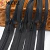 Meetee 3# 5# 8# 10# 10M Black Nylon Roll Zippers + 10Pcs Zipper Pullers Clothes Sewing Zip Slider Head Zips Repair Accessoies