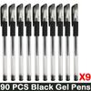 10/100 PCS Roise Retractable Gel Pens Set Black/Red/Blue Ink Ballpoint for Writing Refills Office School Supplies Stationery