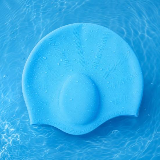 Silikon-Badehaube für Erwachsene, Wasserdicht, Rutschfest, Elastische Pool-Badekappe, für Männer und Frauen, Gehörschutz, Badekappe für kurzes und langes Haar