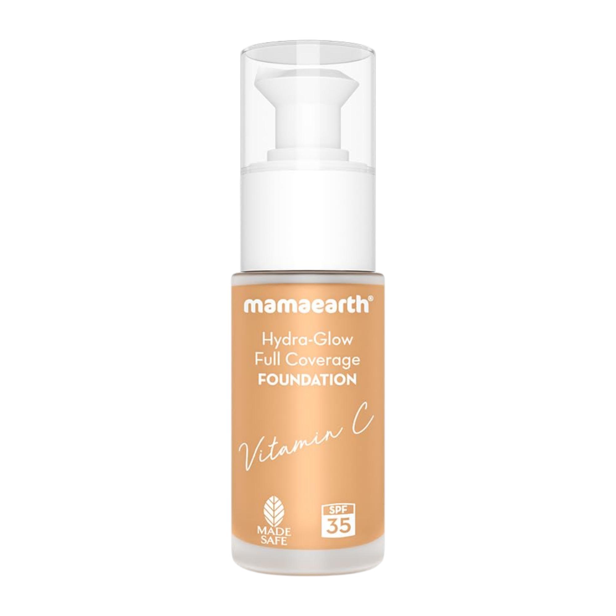 

Mamaearth Hydra Glow Vitamin C Foundation SPF 35 Full Coverage Dewy Finish Liquid Makeup 30 ml (04 Sun Glow)
