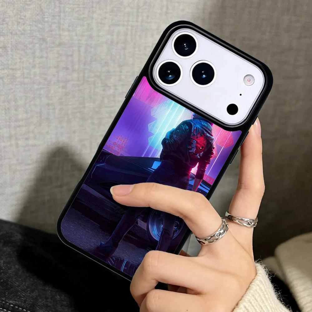 Capa Case for iPhone 17 Air 16 Pro Max 15 Plus 11 13 Mini 14 12 Back Phone Cover Neon Motorcycle Biker