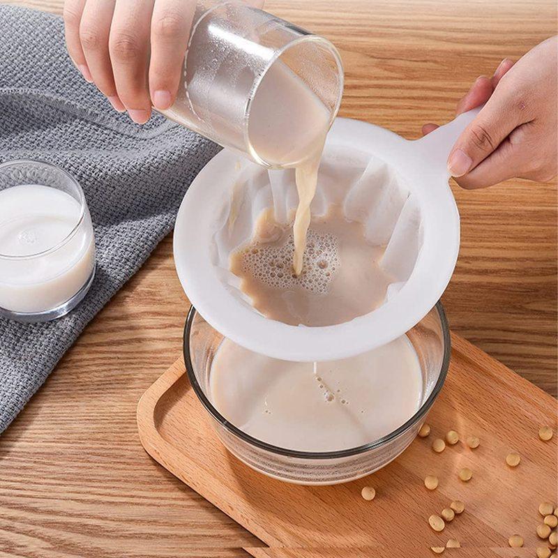 100/200/400 Mesh Washable Nylon Ultra Fine Filter Mesh Strainer Spoon Sieve Soy Milk Juice Coffee Tea Filter Kitchen Colander