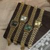 Elegant Gold Square Women's Quartz Watch - Chinese Style Business & Student Wear