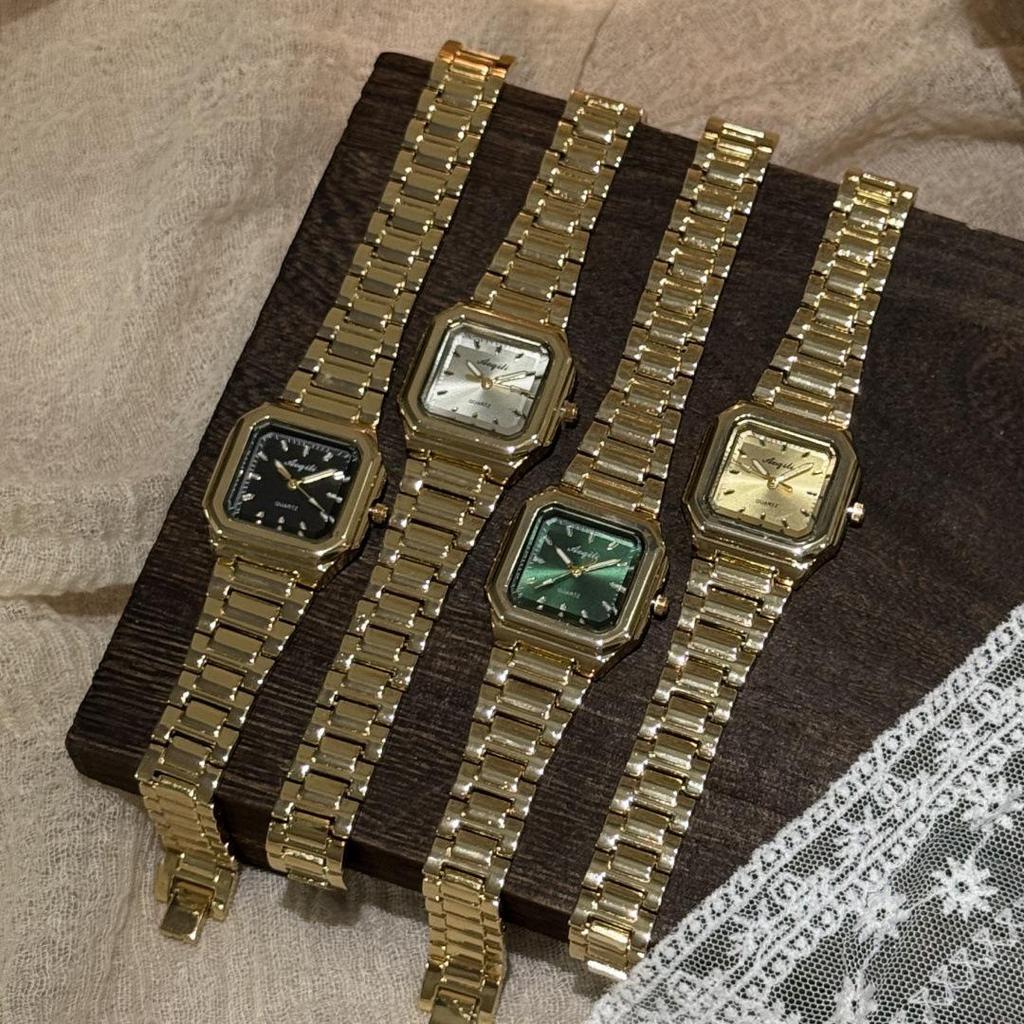 Elegant Gold Square Women's Quartz Watch - Chinese Style Business & Student Wear