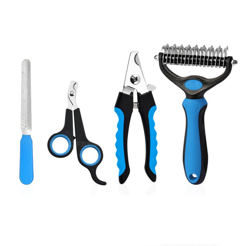 Pet Grooming Set: Nail Clipper, Detangling Comb, and File for Cats and Dogs - Popular Grooming Tools