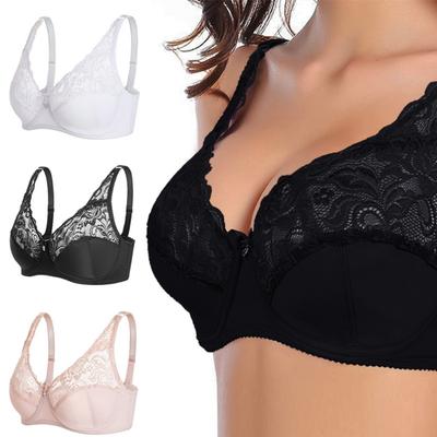 Kadın Taraklı Dantel Sutyen Nakış Çiçek Bralette Balenli Küçültücü Sütyen Astarsız 3/4 Bardak Sutyen Yastıksız Artı Boyutu Seksi Push Up Sütyen