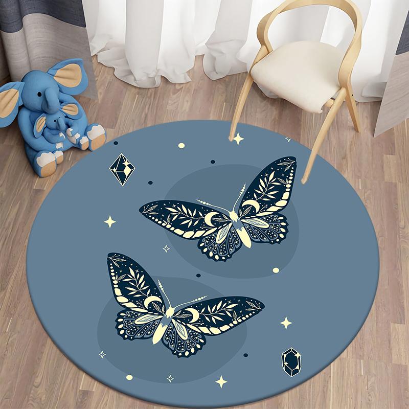 Home Decor Floor Mats Boho Print Round Rug Living Room Bedroom Kids Room Floor Mats Decor Soft Kids Mat