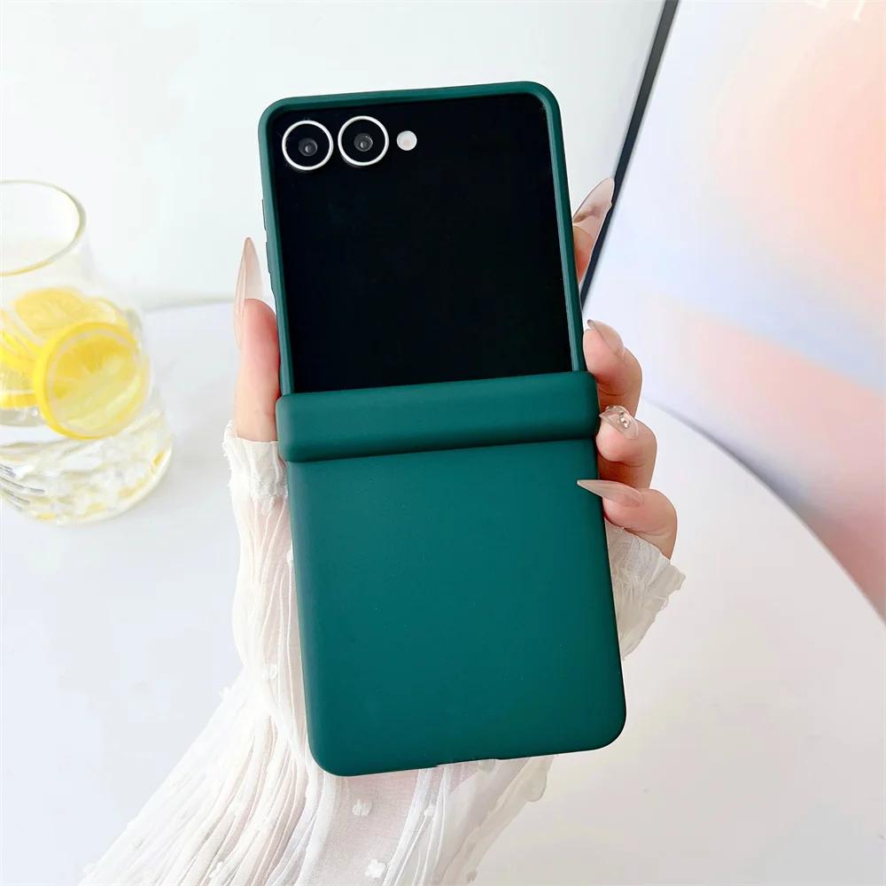 Candy Kleur Mat Huidgevoel Telefoonhoesje voor Samsung Galaxy Z Flip 7 FE 6 5 Flip 4 3 2-in-1 Scharnierbescherming Harde Achterkant