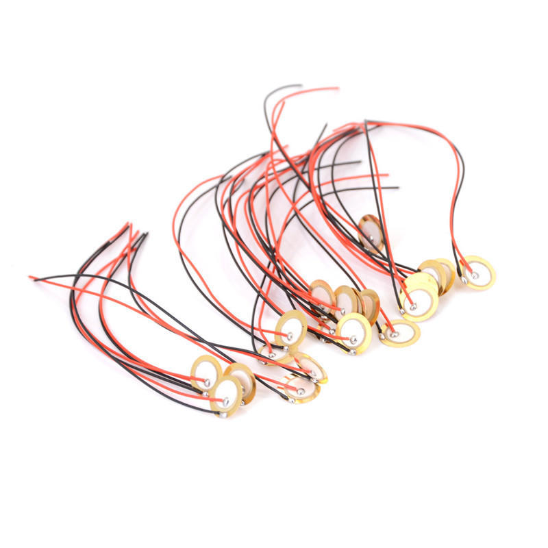 20Pcs 12Mm Piezo Elements Sounder Sensor Trigger Drum Disc + Wire Copper