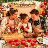 Stampi per Biscotti a Rilascio Rapido 10 Coppie Set Tagliabiscotti di Natale, Stampo Timbro Biscotti con Bastoncini Pop, Embosser per Pan di Zenzero Fondant per Cottura Uomo Albero