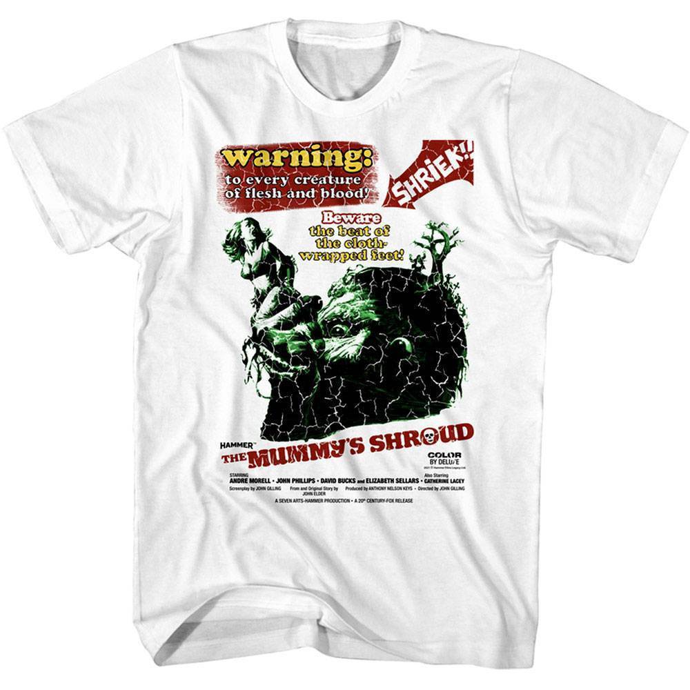 Mummy Shroud Shriek Men T Shirt Warning Movie Poster Hammer Horror XL