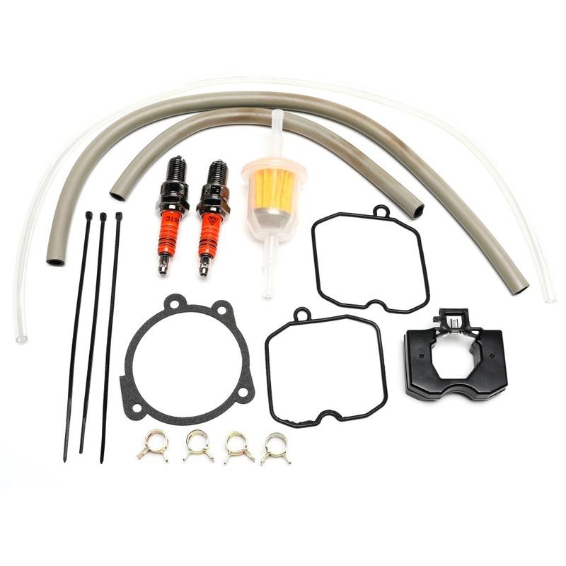 Rebuild Kit for Harley Davidson Keihin CV Carburetor 1990-2018 with Idle Screw Spark Plug Fuel Filter Low Range Jet 27006-88
