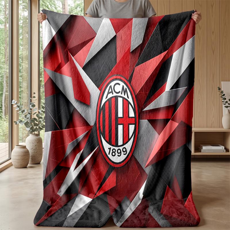 AC Milan Theme blanket Soft Flannel Blanket Plush Throw Blanket Cozy Sofa Bed Blanket for Home Decor