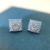 Square Shiny Texture Earrings, Fashion Temperament Versatile Rhombus Earrings, Round Women'S Earrings