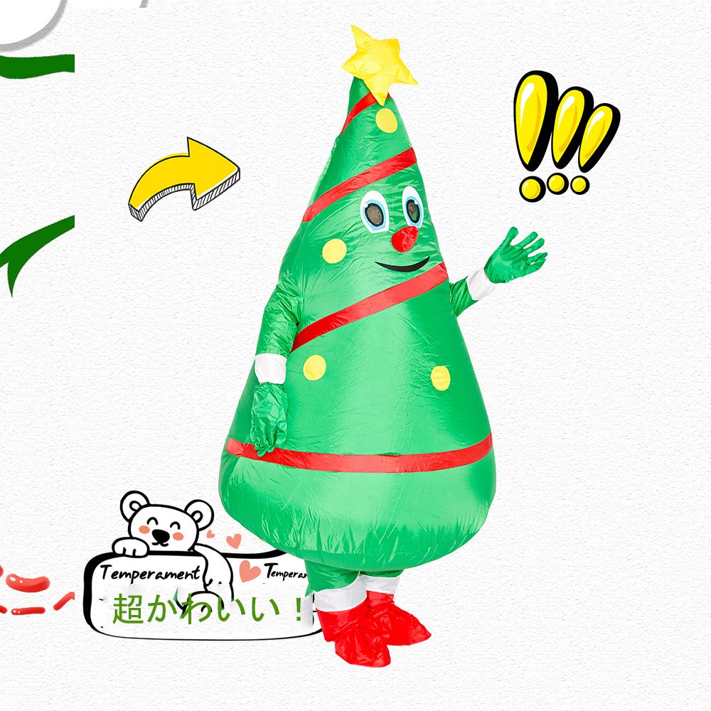 Christmas Christmas Tree Inflatable Santa Claus Funny Christmas Tree Outfit with Costume Set for Includes Fan Blower [SYitong] Costume, Santa,