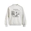 Mens Streetwear Graphic Print Crewneck Sweatshirt Loose Fit Casual Pullover