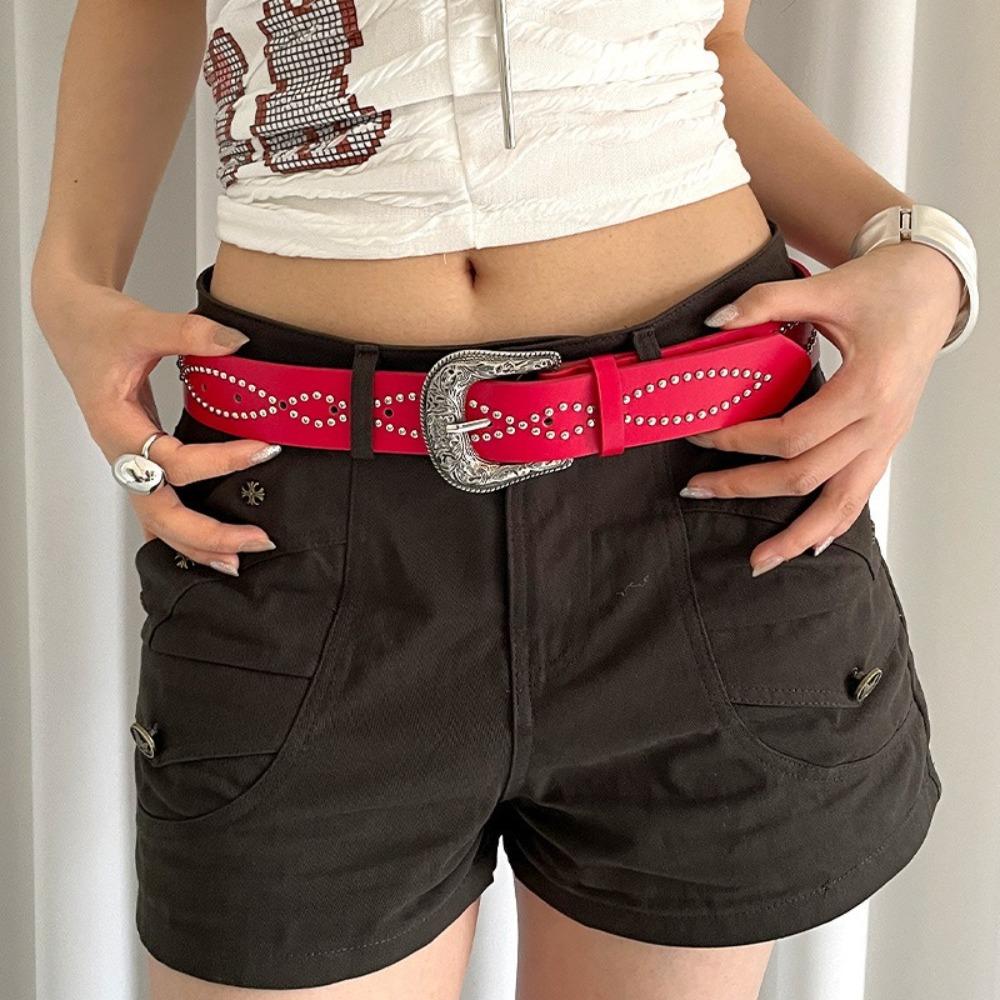 Ethnic Style Women's Belt Rhinestone Dress Jeans Belt Fashion Rivet Waist Belt  Spicy Girls