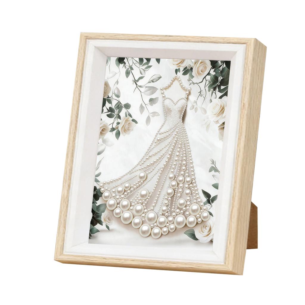 DIY Pearl Painting Kit with Wooden Frame 15x20cm Pearl Gem Paintings Picture Arts Craft for Adults Beginners Home Wall Decor