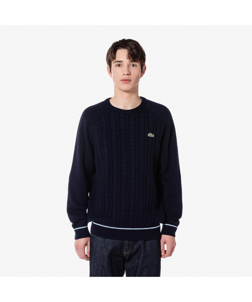 LACOSTE Men'S Cable Round Sweater Ah806E-54N Hde