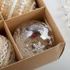 Acryl Weihnachtsbaumschmuck: 9-teiliges Set - 8 cm Schaumstoff-Hängekugeln mit Schneeflocken-Transparentdesign
