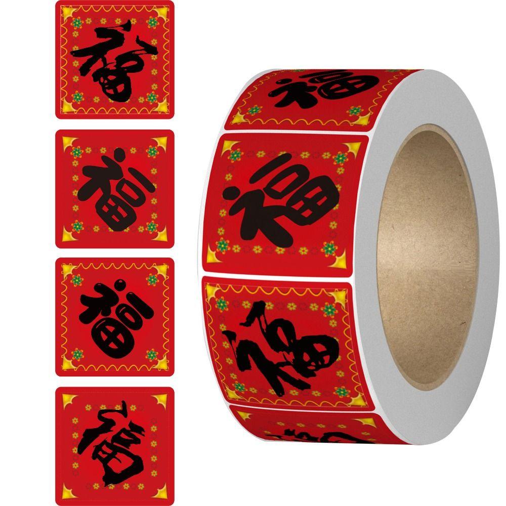 Happy New Year DIY Seal Roll Stickers Best Wishes Sticky Labels Chinese Fu Stickers Sealing